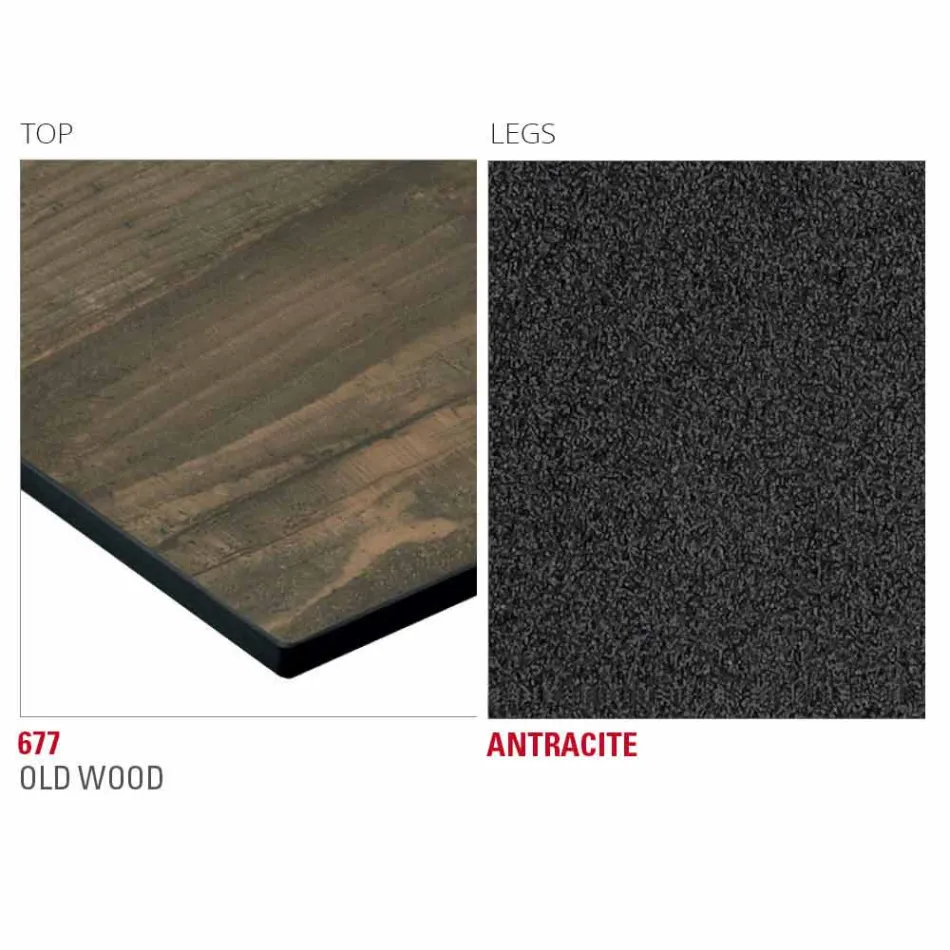 Mesa de cozinha Hpl com base de metal antracite Made in Italy - Aresto Viadurini