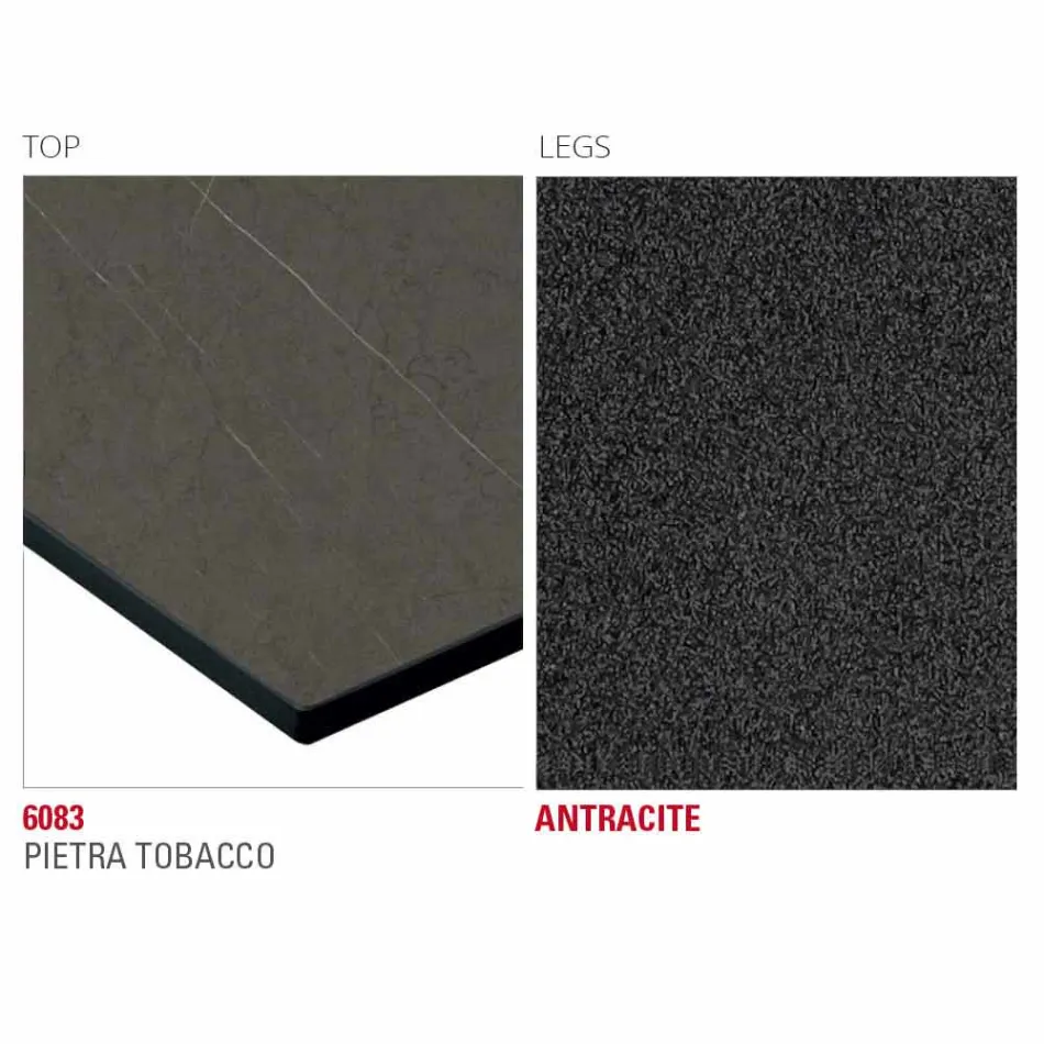 Mesa de cozinha Hpl com base de metal antracite Made in Italy - Aresto Viadurini