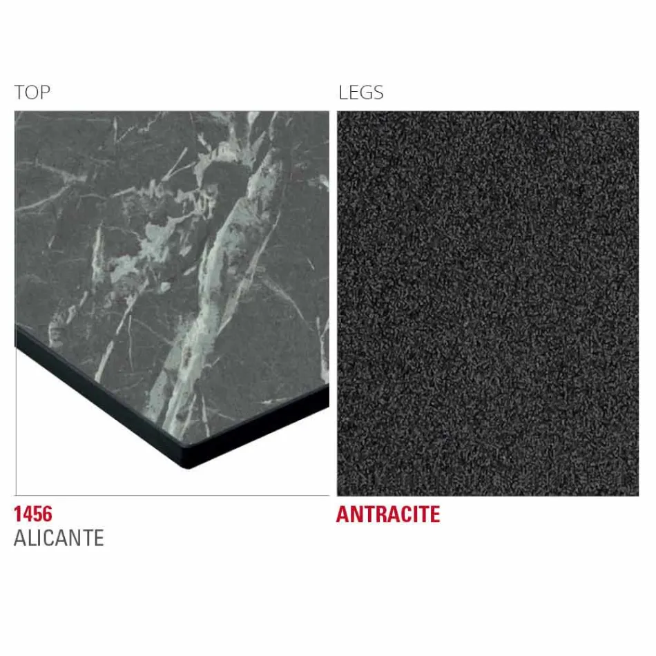 Mesa de cozinha Hpl com base de metal antracite Made in Italy - Aresto Viadurini