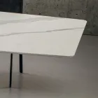 Mesa de Cozinha em Laminam com Estrutura Metálica Made in Italy - Carlino Viadurini