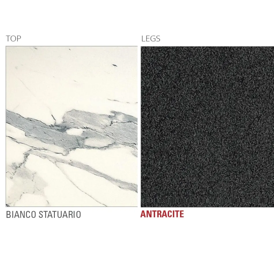 Mesa de Cozinha em Laminam com Estrutura Metálica Made in Italy - Carlino Viadurini