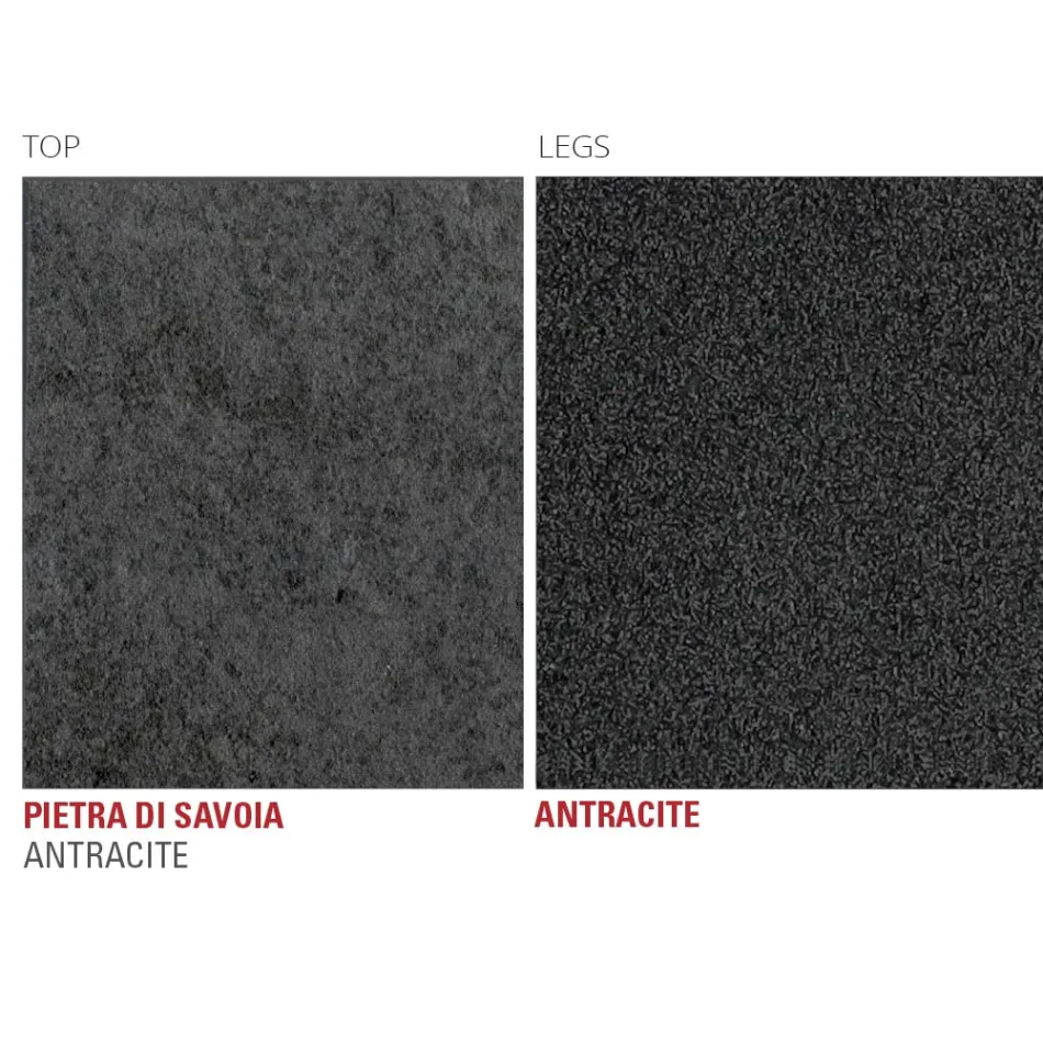 Mesa de Cozinha em Laminam com Estrutura Metálica Made in Italy - Carlino Viadurini