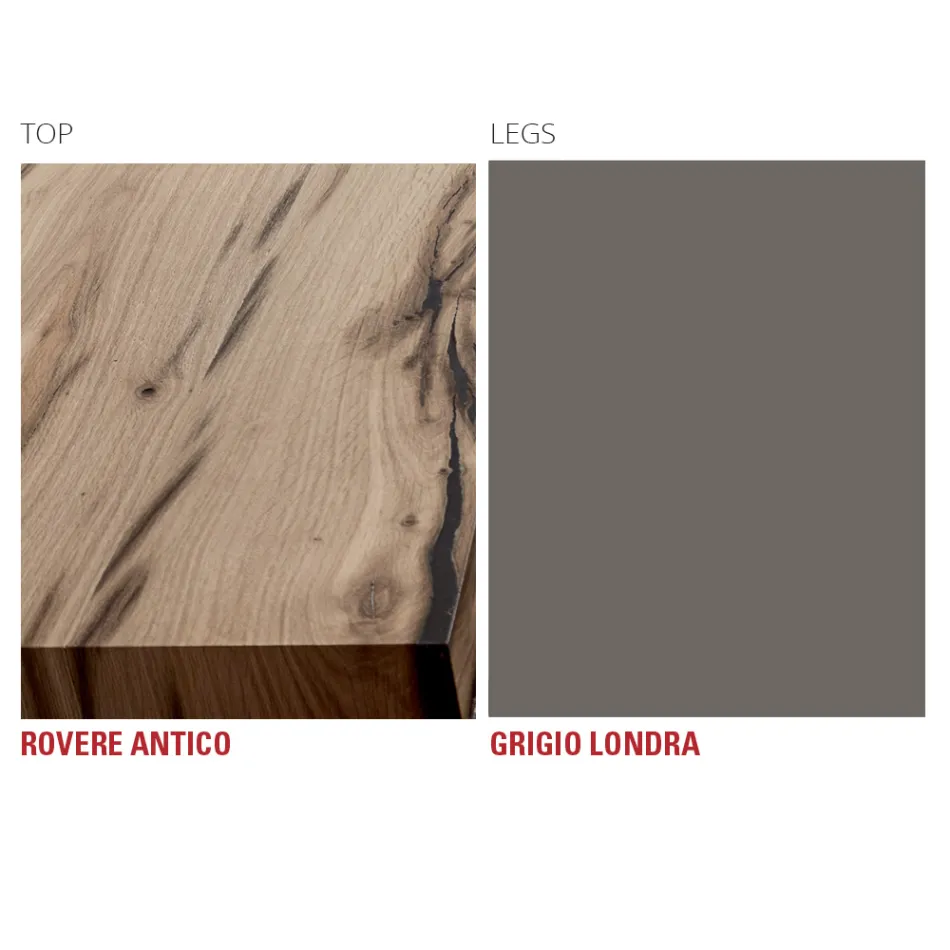 Mesa de Cozinha em Madeira e Metal Fabricada na Itália, Alta Qualidade - Dotto Viadurini