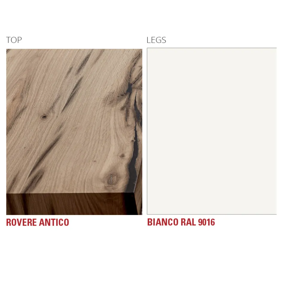 Mesa de Cozinha em Madeira e Metal Fabricada na Itália, Alta Qualidade - Dotto Viadurini