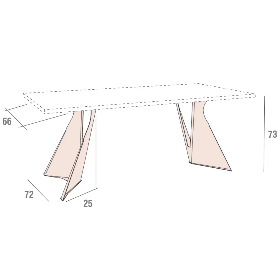 Mesa de Cozinha em Madeira e Metal Fabricada na Itália, Alta Qualidade - Dotto Viadurini