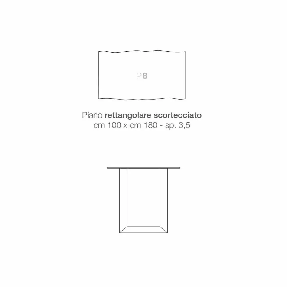 Mesa de cozinha em madeira maciça e metal made in Italy, Flora Viadurini