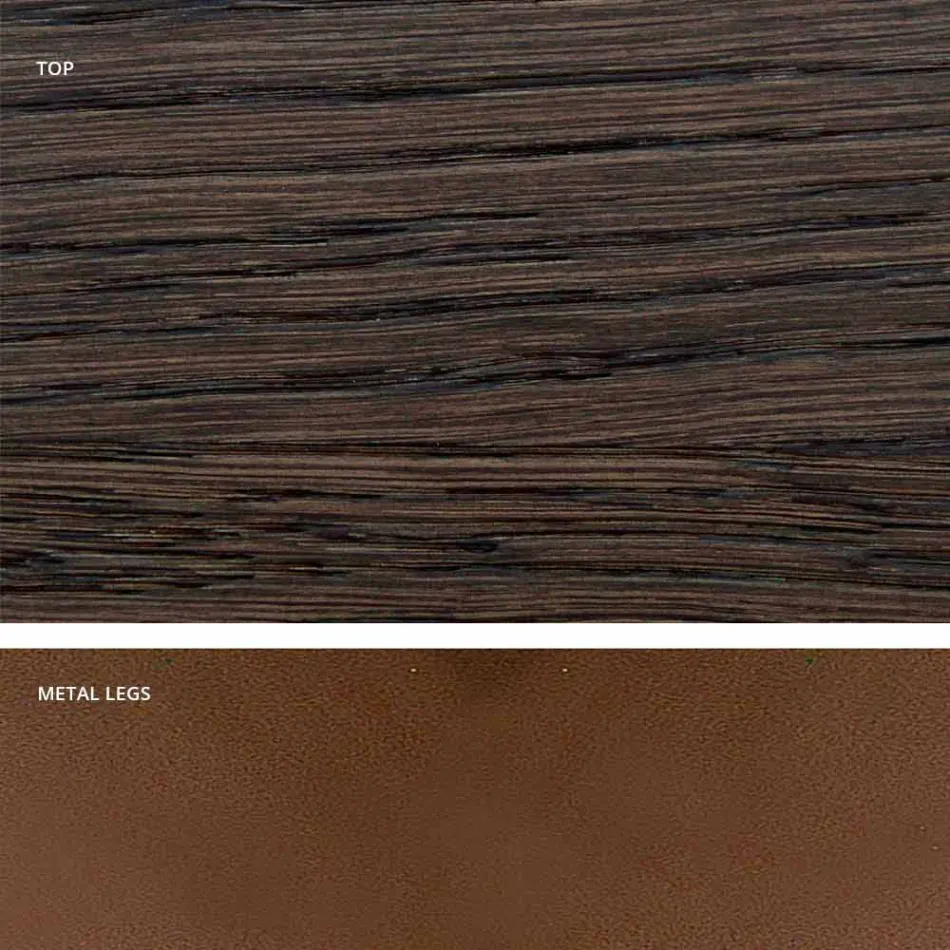 Mesa de cozinha em madeira maciça e metal made in Italy, Flora Viadurini