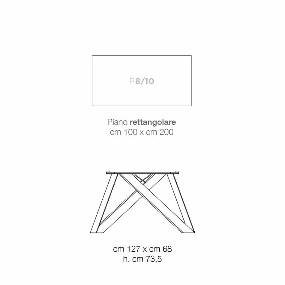 Mesa de cozinha em MDF e metal made in Italy, Wilmer Viadurini