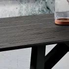 Mesa de cozinha em MDF e metal made in Italy, Wilmer Viadurini