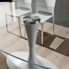 Mesa de Cozinha Luxo em Vidro Temperado e Mármore Fabricado na Itália - Brontolo Viadurini