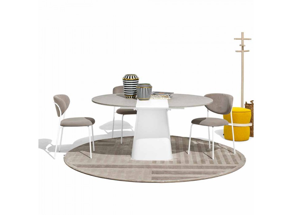 Mesa redonda para cozinha extensível até 160 cm Fabricado na Itália - Connubia Hey Gio Viadurini