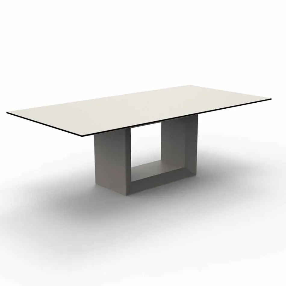 Mesa ao ar livre 200x100 cm Vela by Vondom, em resina de polietileno Viadurini