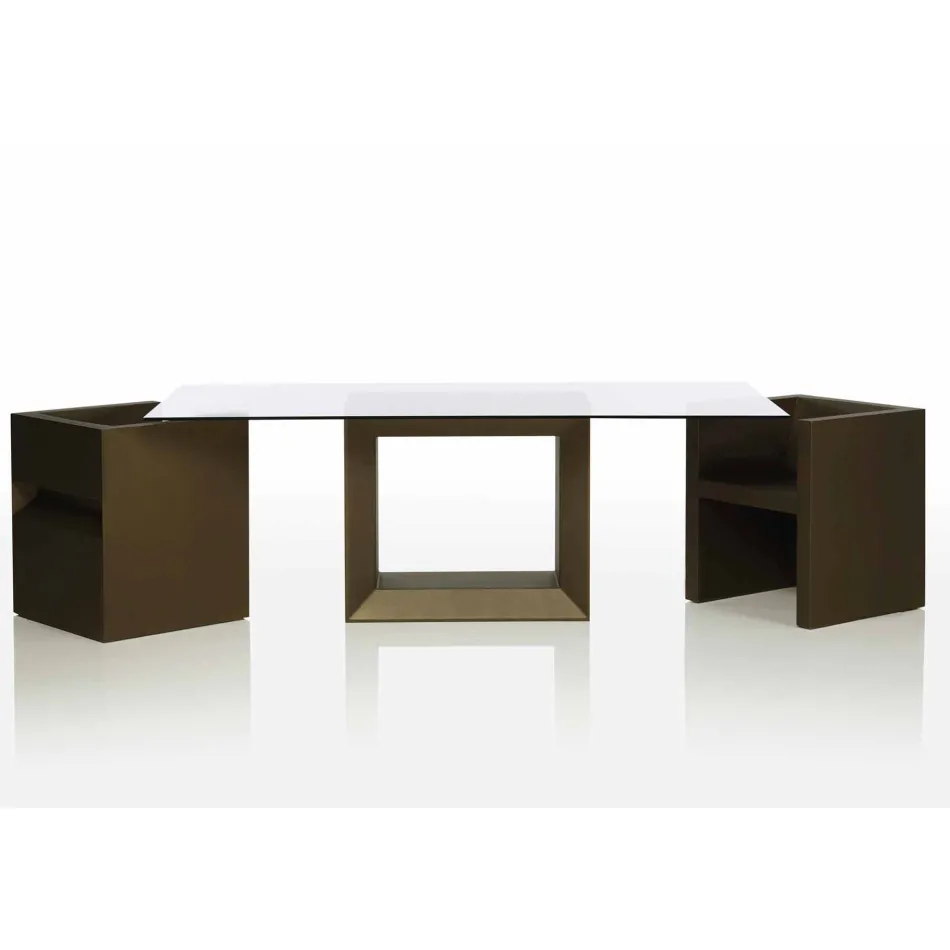 Mesa ao ar livre 200x100 cm Vela by Vondom, em resina de polietileno Viadurini