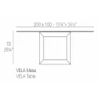 Mesa ao ar livre 200x100 cm Vela by Vondom, em resina de polietileno Viadurini