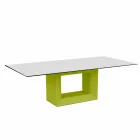 Mesa ao ar livre 200x100 cm Vela by Vondom, em resina de polietileno Viadurini