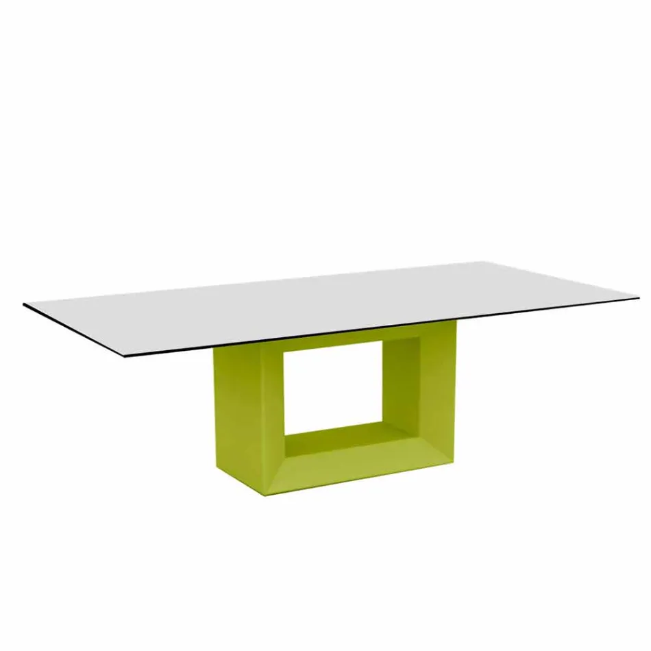 Mesa ao ar livre 200x100 cm Vela by Vondom, em resina de polietileno Viadurini