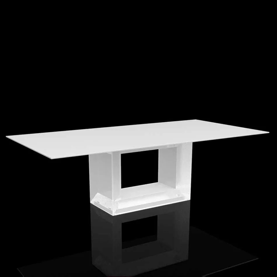 Mesa ao ar livre 200x100 cm Vela by Vondom, em resina de polietileno Viadurini