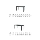 Mesa externa extensível até 250 cm em metal fabricado na Itália - Beverly Viadurini