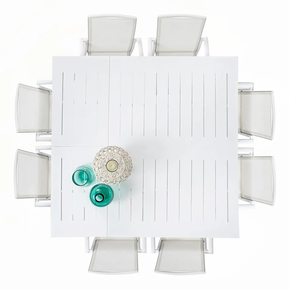 Mesa Exterior Extensível até 160 cm em Alumínio, Homemotion - Andries Viadurini