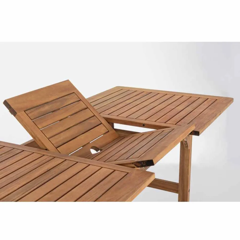 Mesa Externa Extensível Até 160 cm em Madeira de Acácia - Nuvem Viadurini
