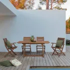 Mesa Externa Extensível Até 160 cm em Madeira de Acácia - Nuvem Viadurini