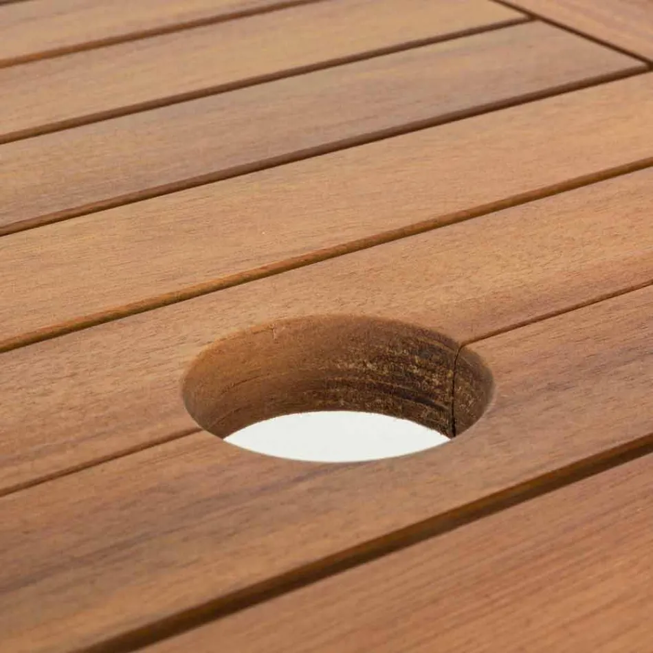 Mesa Externa Extensível Até 160 cm em Madeira de Acácia - Nuvem Viadurini