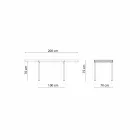 Mesa extensível ao ar livre Até 280 cm em metal Fabricado na Itália - Dego Viadurini