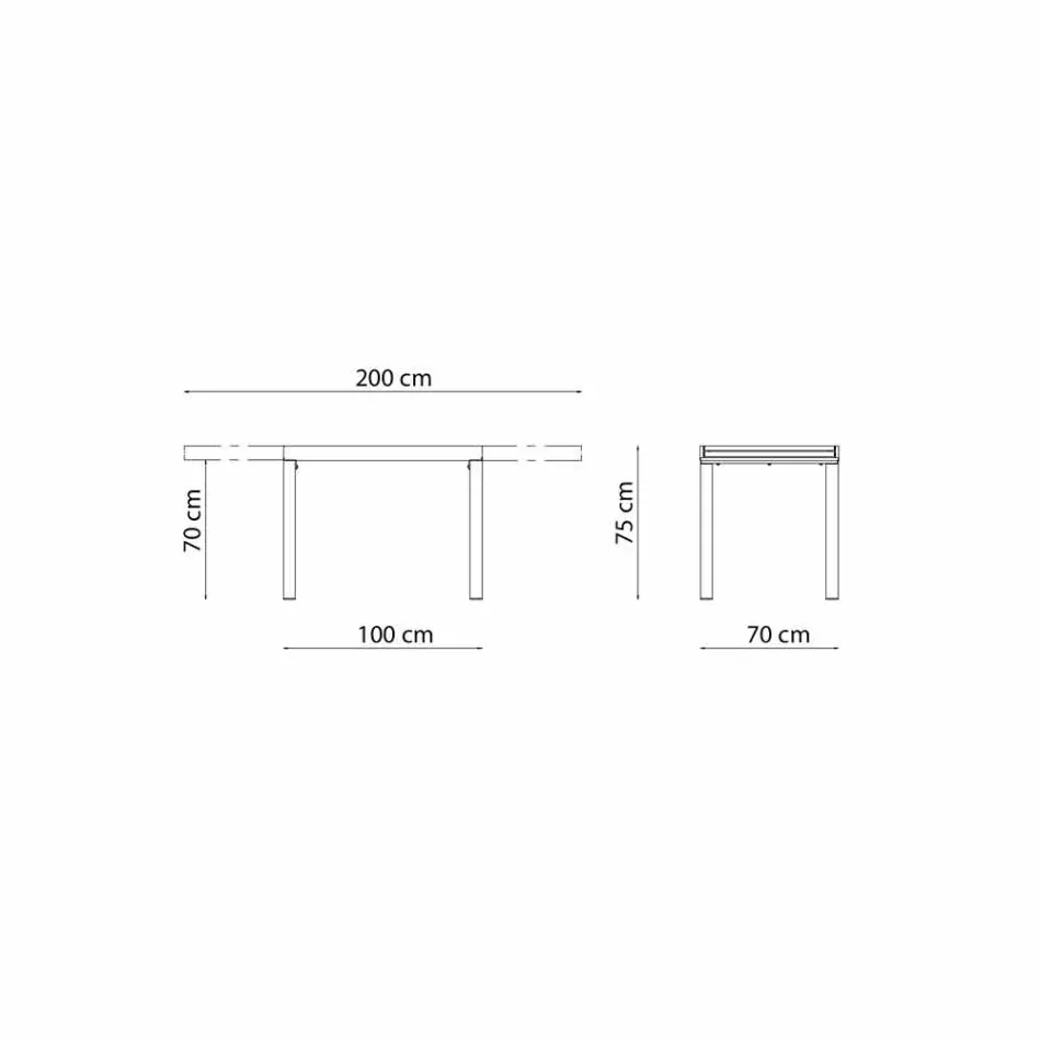 Mesa extensível ao ar livre Até 280 cm em metal Fabricado na Itália - Dego Viadurini