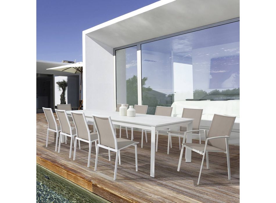 Mesa Extensível para Exterior em Alumínio Design Moderno Homemotion - Casper Viadurini