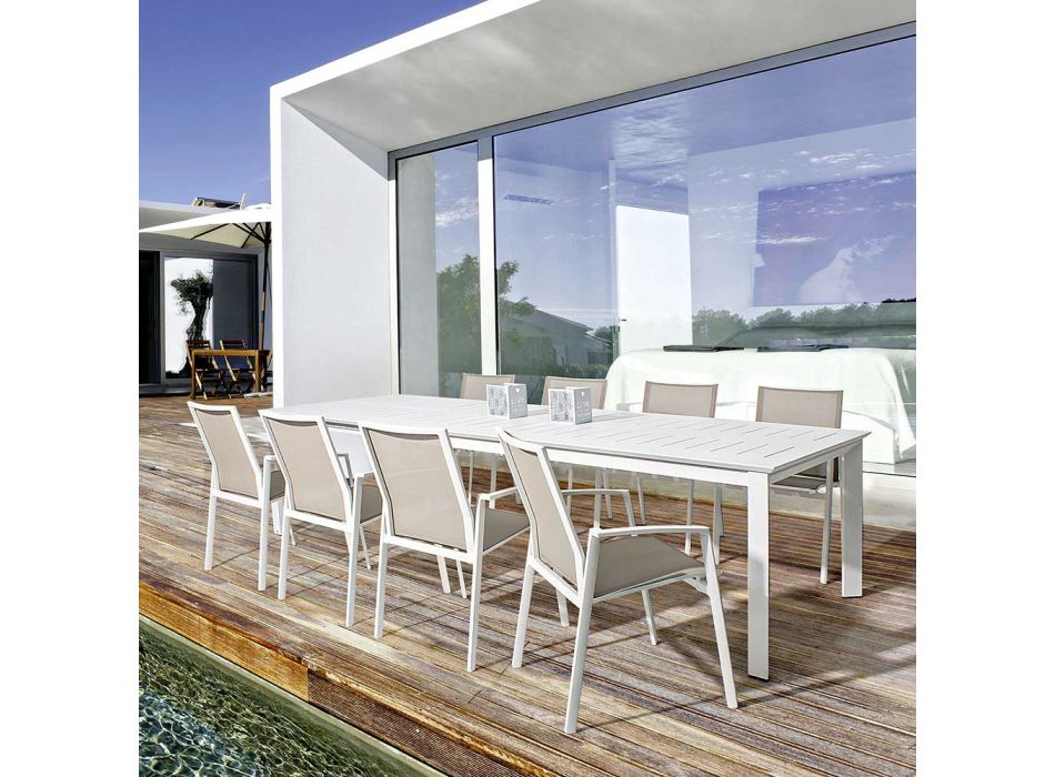 Mesa Extensível para Exterior em Alumínio Design Moderno Homemotion - Casper Viadurini
