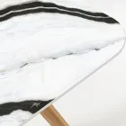 Mesa Externa com Base de Madeira e Tampo Cerâmico Panda Branco - Infinity Viadurini