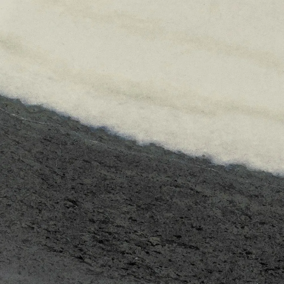 Mesa Externa com Base de Madeira e Tampo Cerâmico Panda Branco - Infinity Viadurini