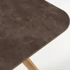 Mesa Externa com Base de Madeira e Tampo Cerâmico Pulpis Marrom - Infinity Viadurini