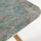 Mesa Externa com Base de Madeira e Tampo Cerâmico Santos - Infinity Viadurini