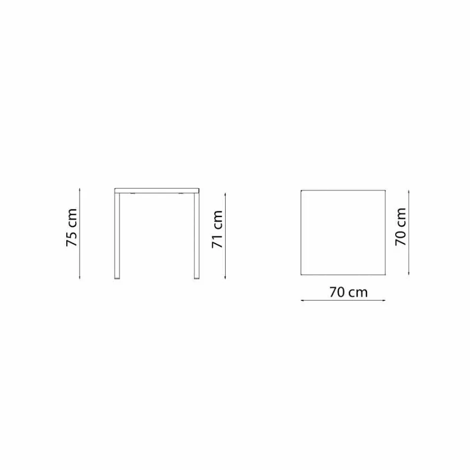 Moderna mesa empilhável de metal quadrada para exterior, fabricada em Itália - Aila Viadurini