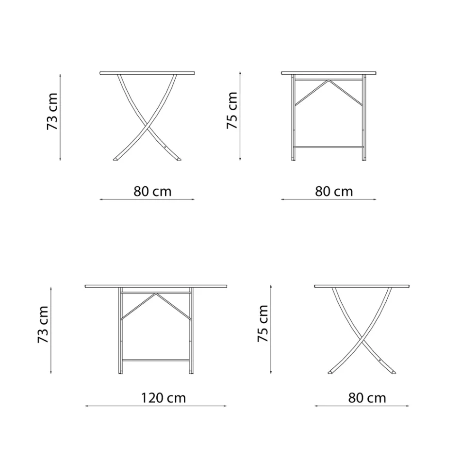 Mesa externa de aço galvanizado fabricada na Itália - Blair Viadurini