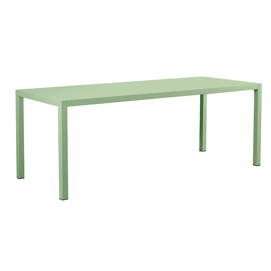 Mesa externa retangular de aço galvanizado fabricada na Itália - Azul Viadurini