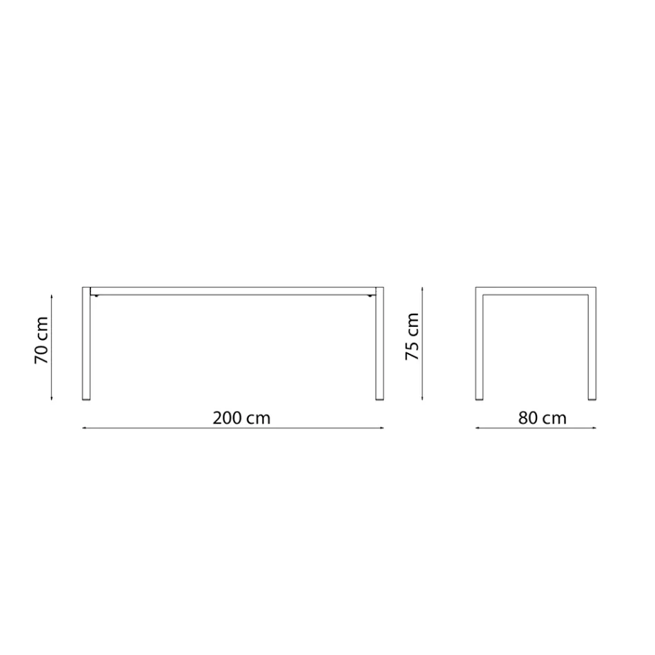 Mesa externa retangular de aço galvanizado fabricada na Itália - Azul Viadurini