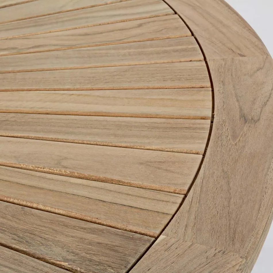 Mesa Externa de Teca com Tampo Central Giratório, Homemotion - Dimitris Viadurini