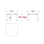 Tampo de mesa ao ar livre Hpl ou cerâmica feita na Itália - Plinto por Varaschin Viadurini
