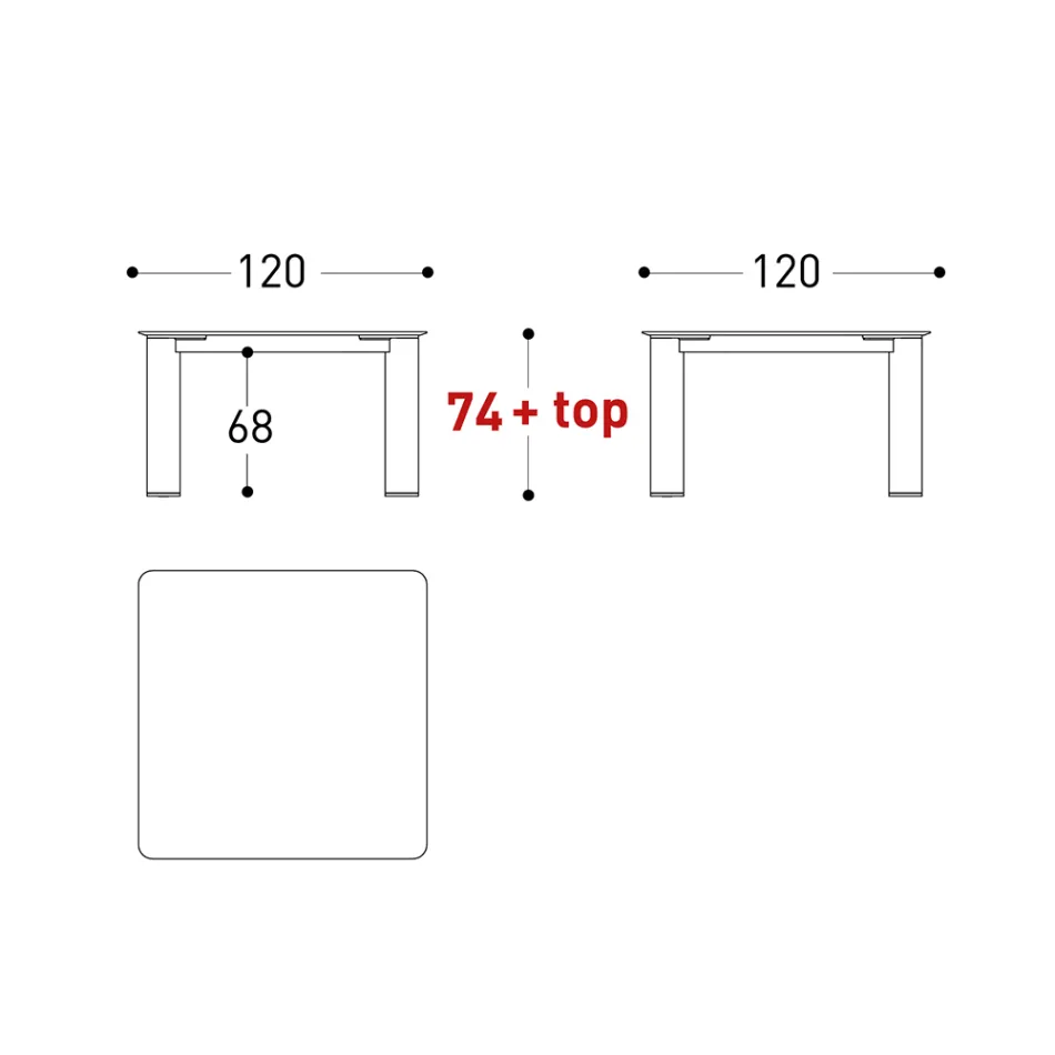Tampo de mesa ao ar livre Hpl ou cerâmica feita na Itália - Plinto por Varaschin Viadurini