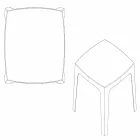 Mesa quadrada de exterior sólida por Vondom em polipropileno, design Viadurini