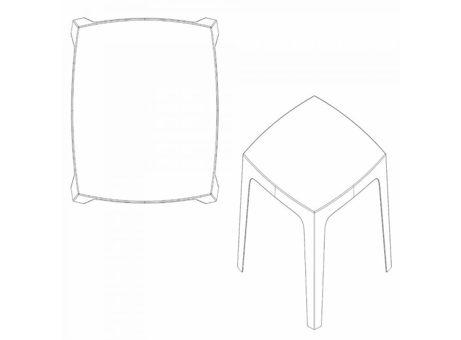 Mesa quadrada de exterior sólida por Vondom em polipropileno, design Viadurini