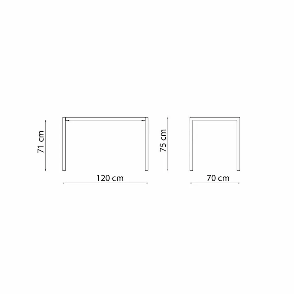 Mesa de exterior autonivelante retangular de metal fabricada em Itália - Binda Viadurini