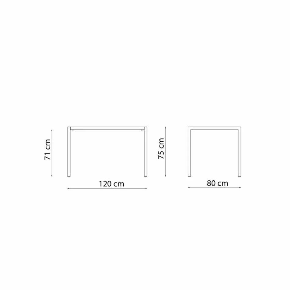 Mesa de exterior autonivelante retangular de metal fabricada em Itália - Binda Viadurini