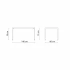 Mesa de exterior autonivelante retangular de metal fabricada em Itália - Binda Viadurini