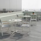 Mesa Redonda de Exterior Diâmetro 75 cm em Alumínio Bege - Brisea Viadurini