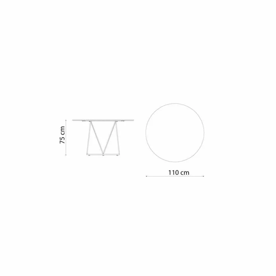 Mesa ao ar livre moderna redonda em metal pintado fabricado na Itália - Ibra Viadurini