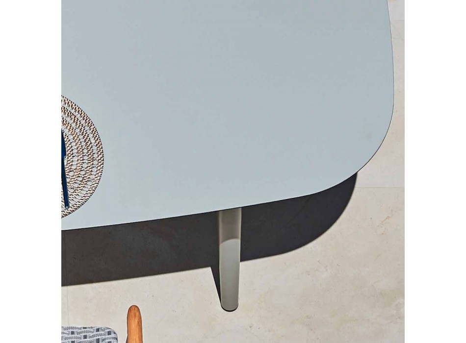 Varaschin Ellisse design de mesa ao ar livre em alumínio colorido Viadurini