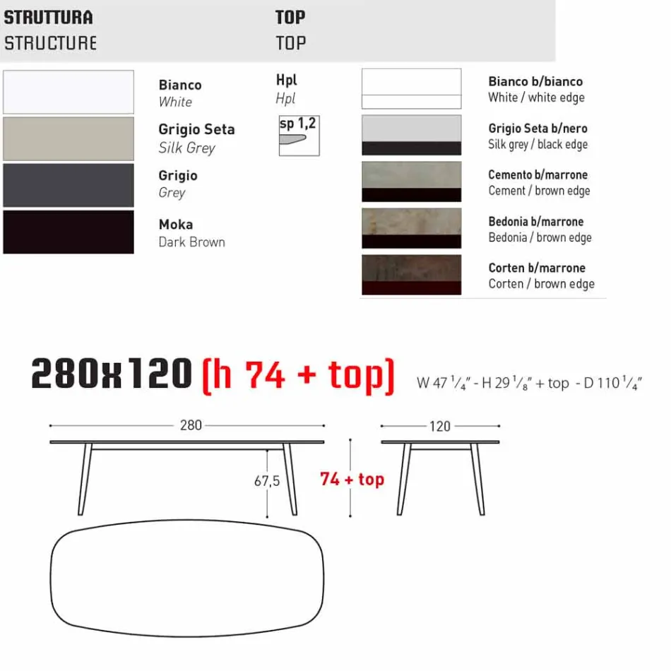 Varaschin Ellisse design de mesa ao ar livre em alumínio colorido Viadurini